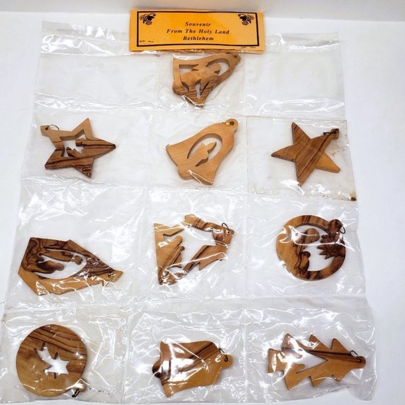 Jesus holy land ornaments ISREAL Olive Wood Christmas, Nativity, Star Bethlehem - Picture 2 of 10